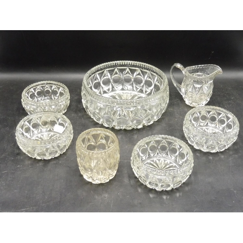 68 - Retro Fruit Bowl Set with Jug, Sugar Bowl and dishes