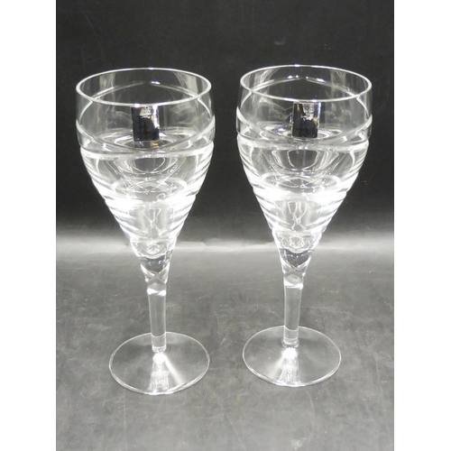 92 - Two Rockingham Hand Cut Crystal Goblets 8