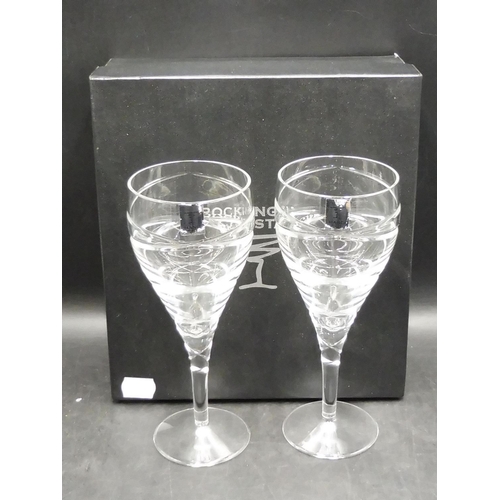 92 - Two Rockingham Hand Cut Crystal Goblets 8