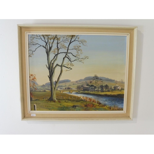 98 - Framed Wall Hanging Country Scene Oil on Canvas by J. G. Smith 23