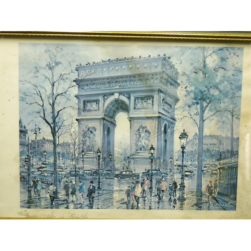 100 - Gilt framed and glazed Print of L'arc De Triompe in Paris