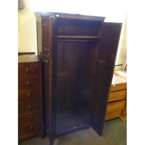 617 - Vintage  Jacobean/Tudor Oak Wardrobe 70