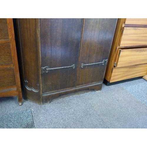 617 - Vintage  Jacobean/Tudor Oak Wardrobe 70