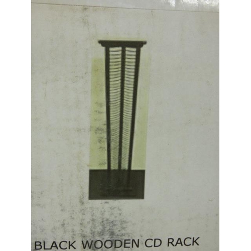 741 - Flat Pack Black wooden CD Rack