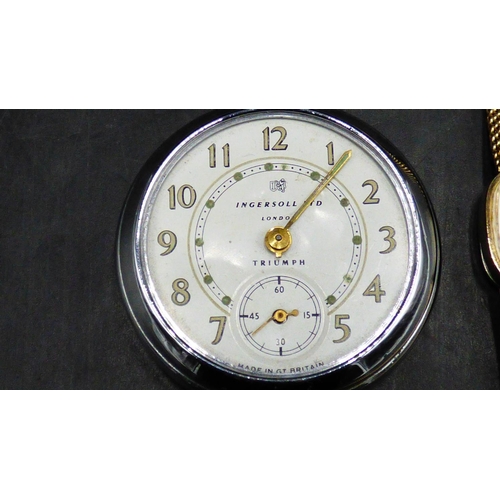 471 - Ingersoll Triumph Pocket Watch and Ladies Limit International 17 jewels Gold Tone Watch