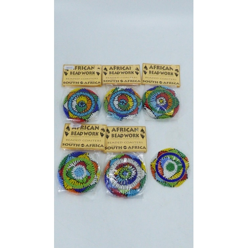 744 - Five Packs of South African Beaded Coasters