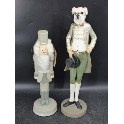 656 - Two Figurines including Wooden Nutcracker Soldier (13