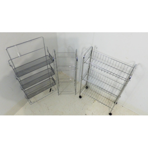 757 - 3 metal kitchen/bathroom shelving units