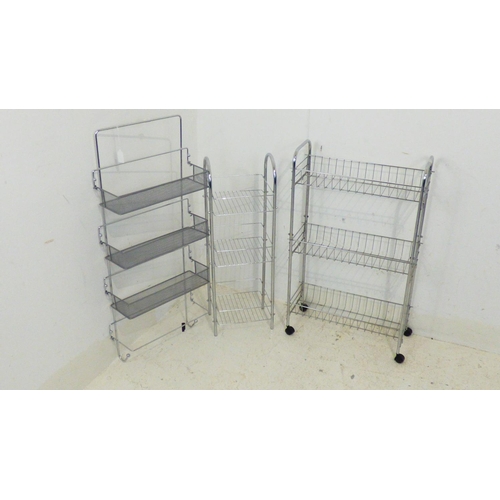 757 - 3 metal kitchen/bathroom shelving units