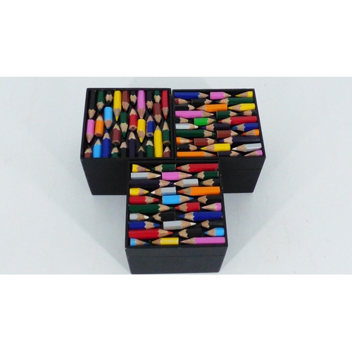 680 - Three Fair Trade Recycled Crayon Lidded Trinket Boxes