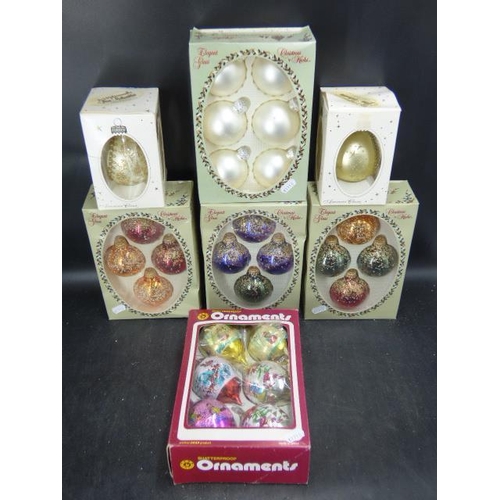 668 - Large Selection of Vintage Glass Baubles all in Original Boxes (Mainly German)