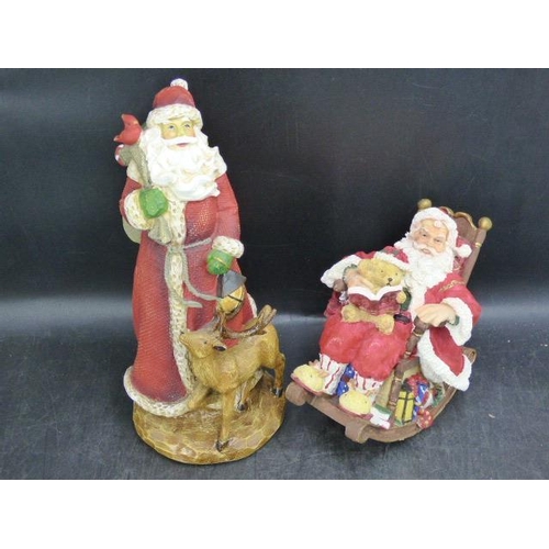 695 - Two Father Christmas Figures including Musical Rocking Santa (Tallest 13