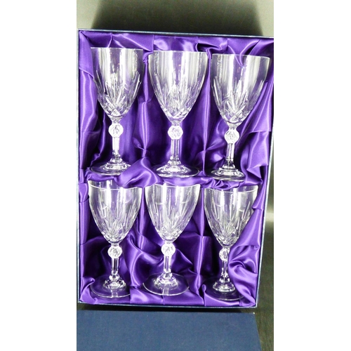 708 - A Boxed Set of 6 Italian 24% Lead Crystal Glasses