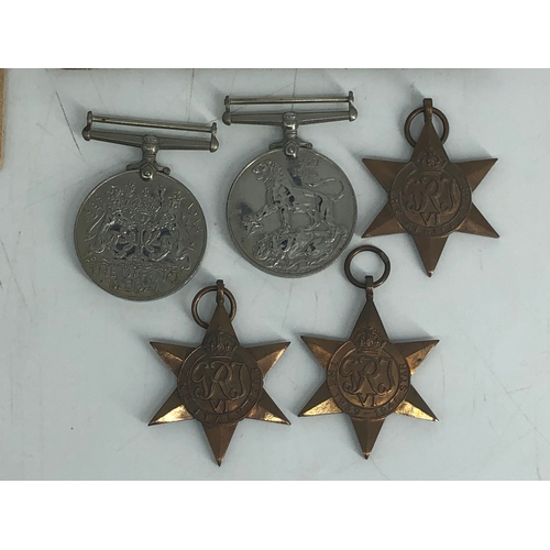 121 - Selection of WWII Medal's Including, Service, Defence, Africa, Italy, and Europe Stars belonging to ... 