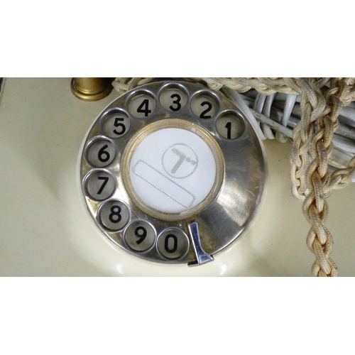 19 - Traditional Style Telephone with Rotary Dial and Modern Connection (Working When tested)