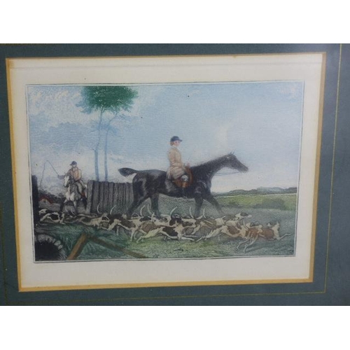 30 - Two Framed and Glazed water colours depicting Hunting scenes (12.5