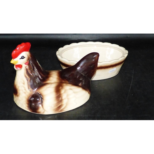 62 - Chicken Themed Ceramic Egg Crock