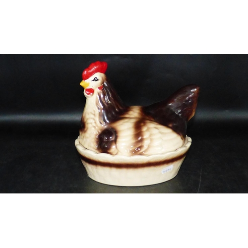 62 - Chicken Themed Ceramic Egg Crock