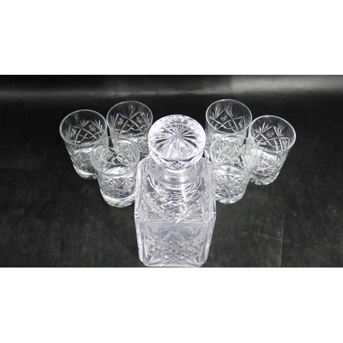 64 - Crystal Decanter with 6 Crystal Glasses