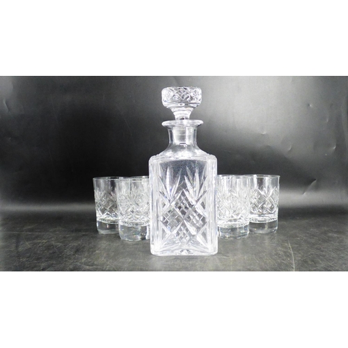 64 - Crystal Decanter with 6 Crystal Glasses