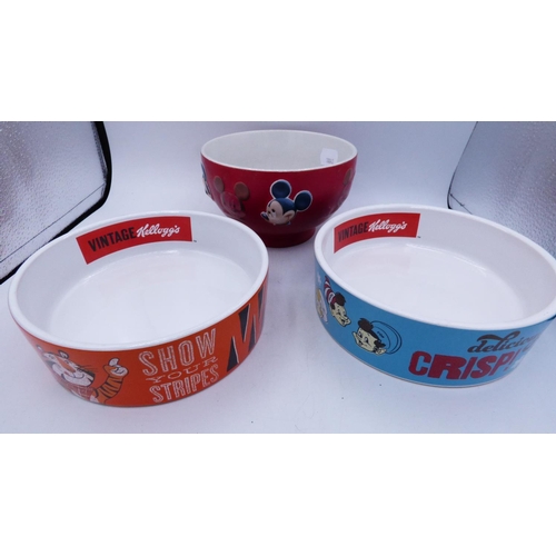 75 - Three Vintage Cartoon Themed Breakfast Bowls