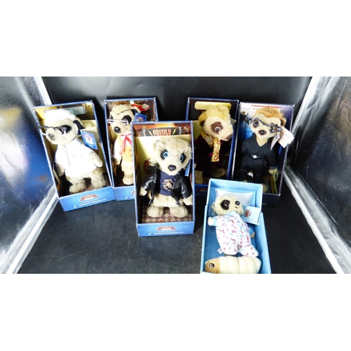 161 - Six Compare the Market Boxed Meerkats (4 with Certificates) including Agent Maiya, Vassily, Sergei a... 