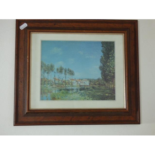 95 - Framed and Glazed watercolour depicting Moret, Bords Du Loing (15.5