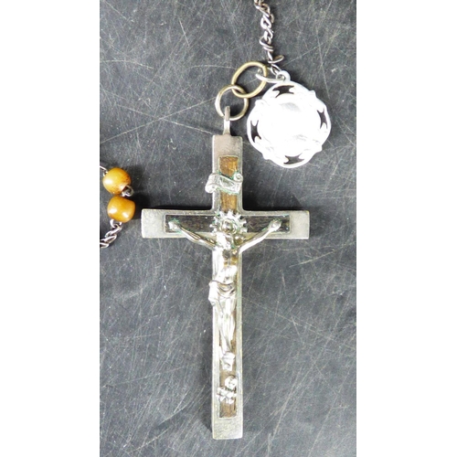 317 - Vintage German Rosary Cross and Beads