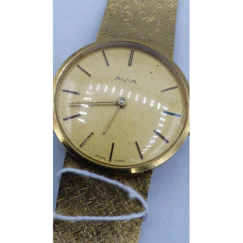 351 - Gents Avia Gold Coloured Chain Mail Strap Watch