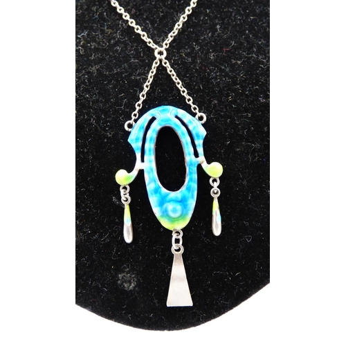 353 - Vintage Silver and Enamel Necklace