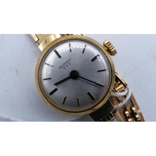 381 - Swiss Bernex Gold 375 Gold Watch (gold weight without head 10g)Numbered 440003(Working when Tested)