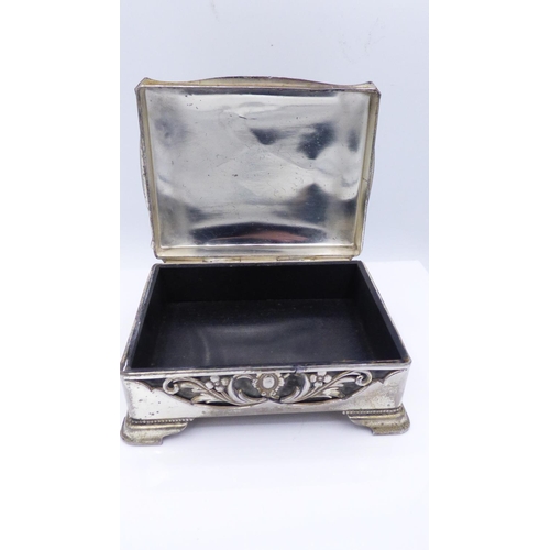 413 - Vintage Silver Plated Trinket Box