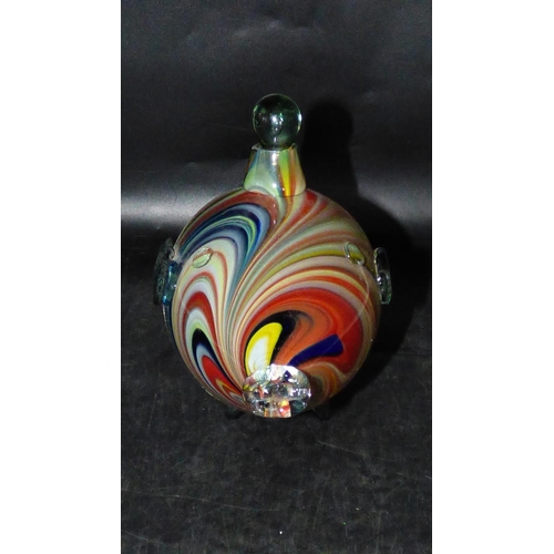 447 - Murano Style Swirl Glass Fish Decanter (16