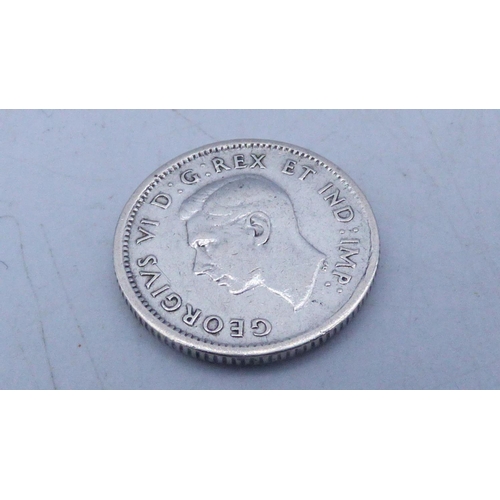 462 - GeorgeVI Canadian Silver 10 Cent's Coin