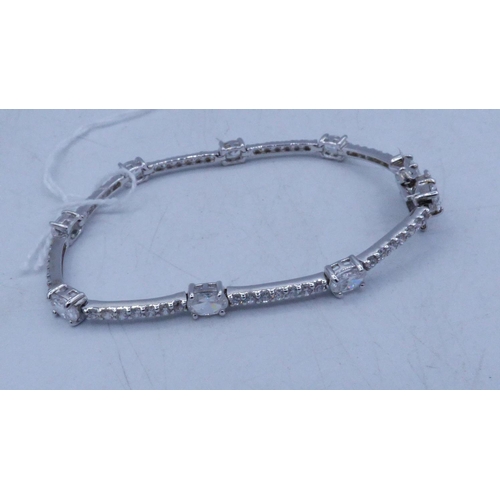 463 - Silver and Diamante Bracelet