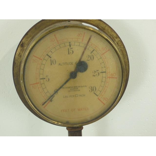 544 - Pressure valve gauge for a Victorian Steam boiler with Release Valve