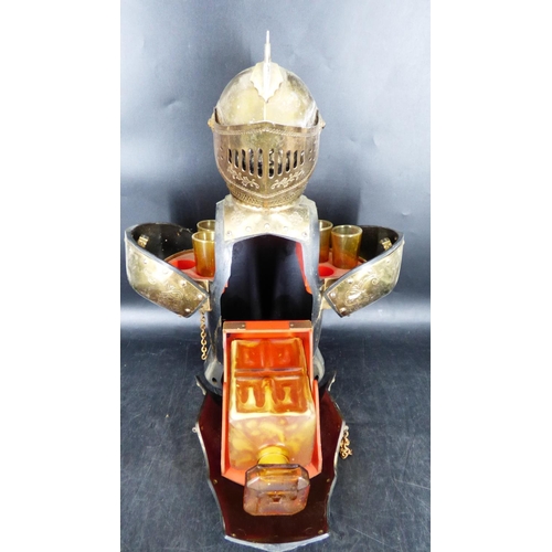 500 - Mid Century Armored Knight Hidden Decanter Set (17