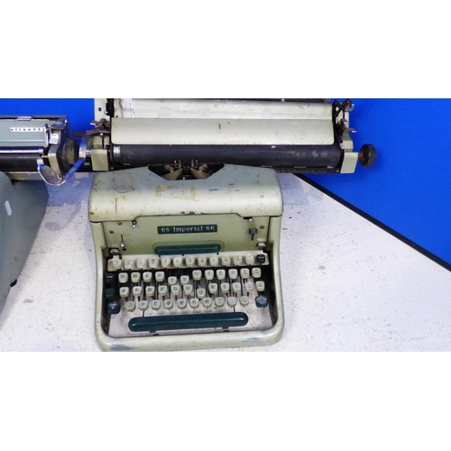 600 - Two Vintage Metal Cased Typewriters including Olivetti and Imperial 66