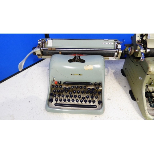 600 - Two Vintage Metal Cased Typewriters including Olivetti and Imperial 66