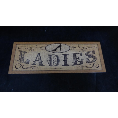 607 - Vintage Style Tin Plate Ladies Wall Sign (14