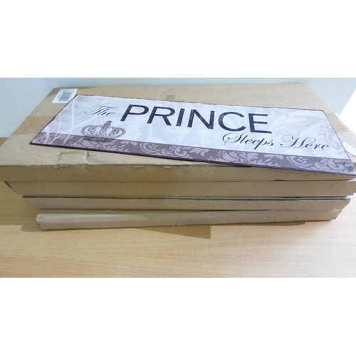 613 - Four Vintage Style Tin Plate Prince Wall Signs (15