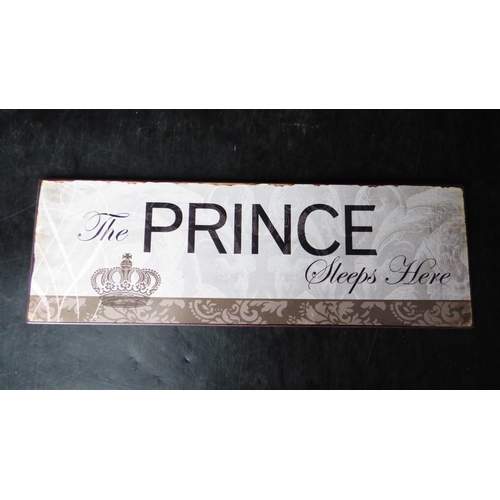 613 - Four Vintage Style Tin Plate Prince Wall Signs (15