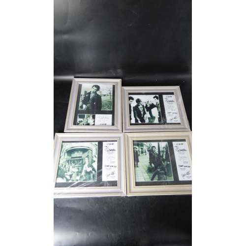 614 - Four Sex Pistols Framed and Glazed Prints with Signatures (12