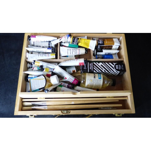 618 - An Art Box Containing New Brushes, Oil Paints and More