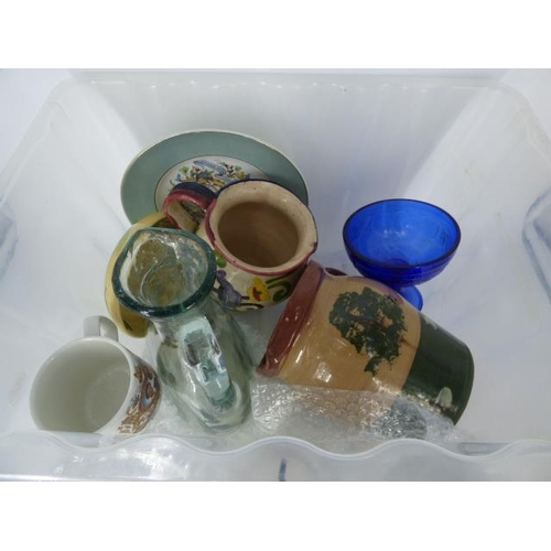 690 - Mixed Lot of Glassware and Ceramics including Pig Money Box, Jugs, Olive Bowl and More