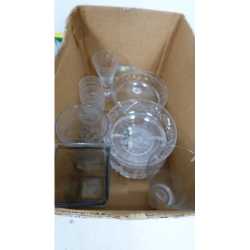 699 - A Crate and A Box of House Clearance Glassware Includes Crystal, Vases  Bowls and More