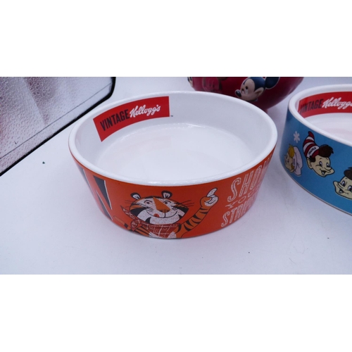 75 - Three Vintage Cartoon Themed Breakfast Bowls