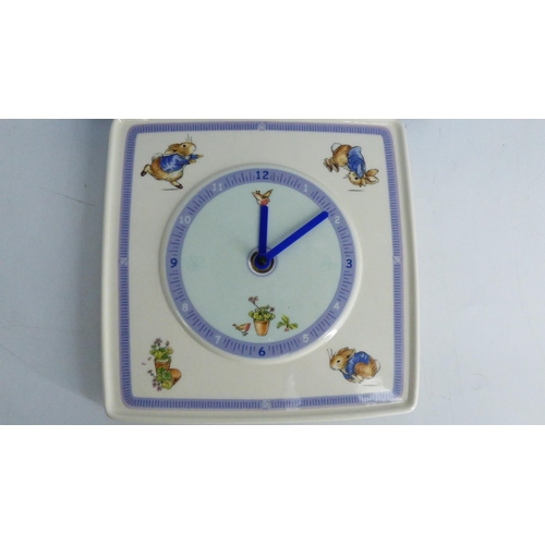 83 - Wedgwood Beatrix Potter Peter Rabbit Wall Clock with Original Box