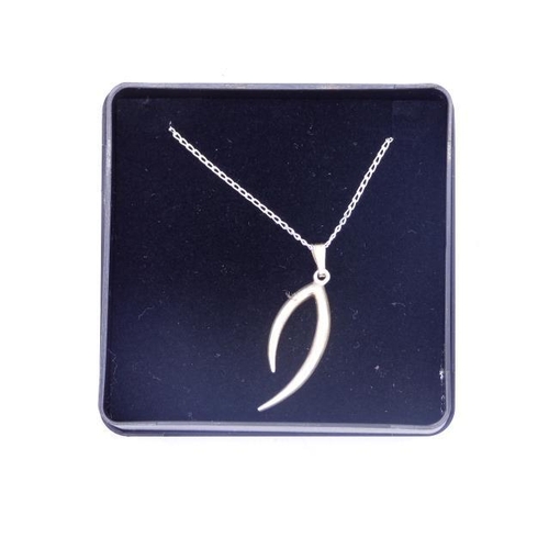 304 - Silver 925 Wishbone Pendant with Chain and Presentation Box