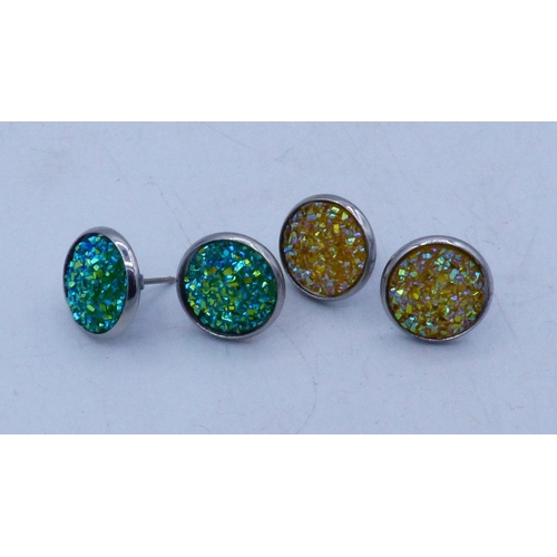 315 - Two Pairs of Drusy Earrings